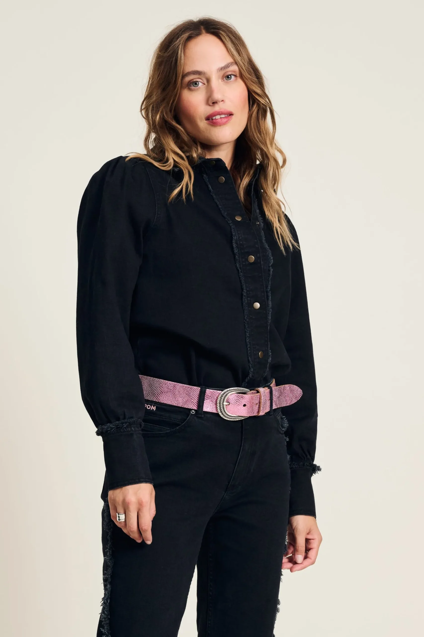 BLOUSE Denim Washed Black