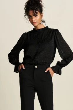 BLOUSE Hearts Black