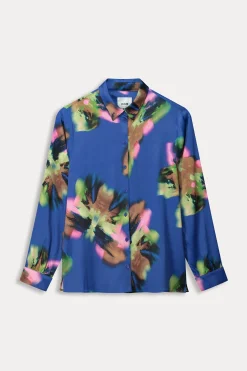 BLOUSE Mila Satin Butterfly Blue